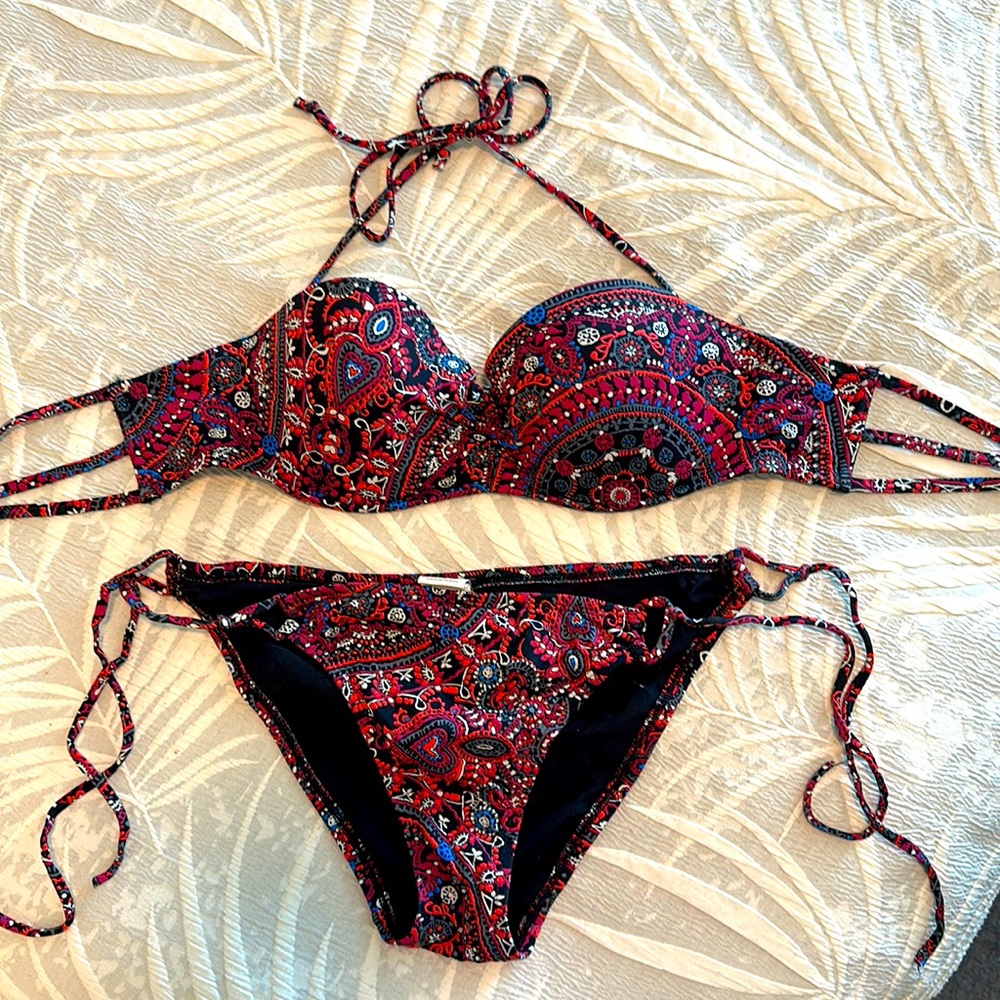 Abercrombie Paisley Bikini, Sz Large